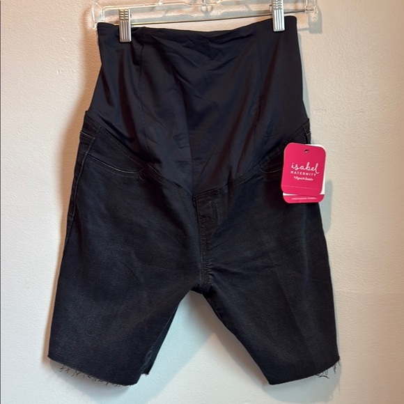 Isabel Maternity by Ingrid & Isabel 6 Black Bermuda Denim Shorts - Picture 1 of 11